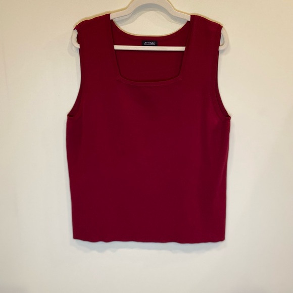 Attitude Burgundy Sleeveless Top - Picture 1 of 4